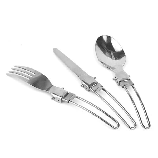 Camping Køkkengrej sæt gryde med redskaber Silver silver