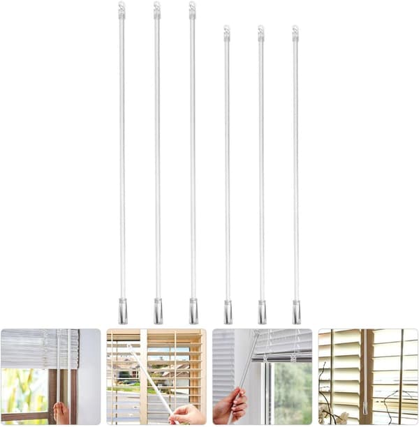 6pcs Acrylic Blind Wand Replacement with Hook, Simple and Generous Design, Practical Tool