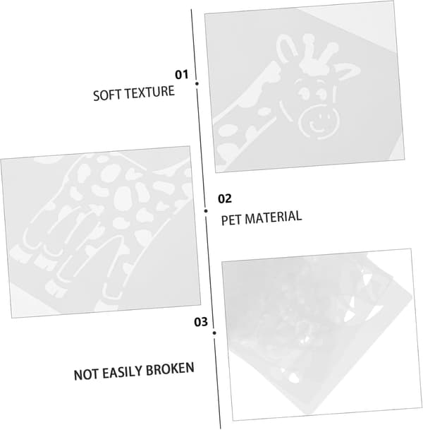 12 stk tegneseriedyr hule stencils genanvendelige malerskabeloner