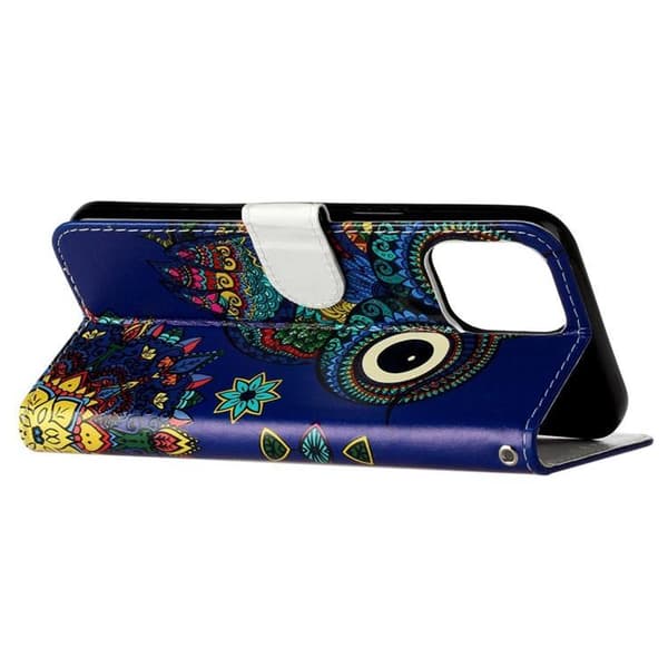iPhone 14 Pro Max Lompakkokotelo Folio Flip - Pöllö