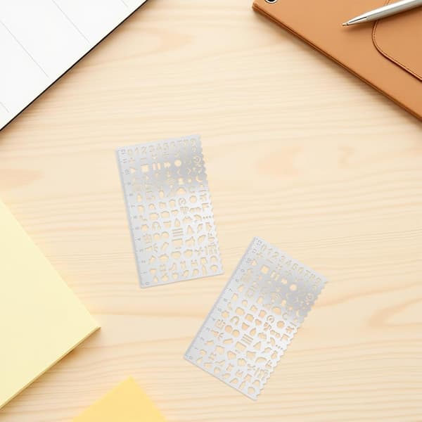 5 Pcs Metal Drawing Stencils for Creative DIY Journal, Scrapbooking and Crafts, Reusable
