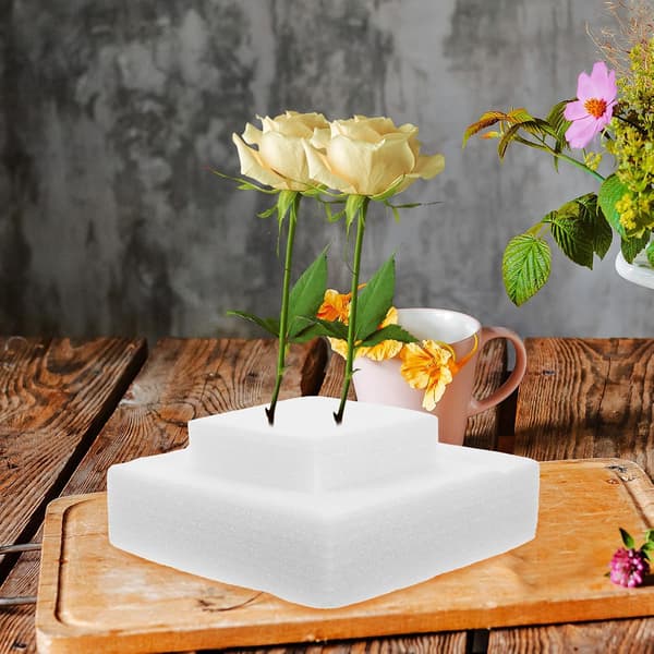 Dobbeltlags hvid blomsterskumplade til blomsterarrangement Bryllup DIY Skumbase