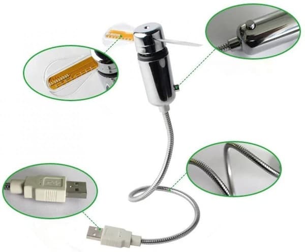 LED USB-kellotuuletin reaaliaikaisella näytöllä, USB-kellotuuletin