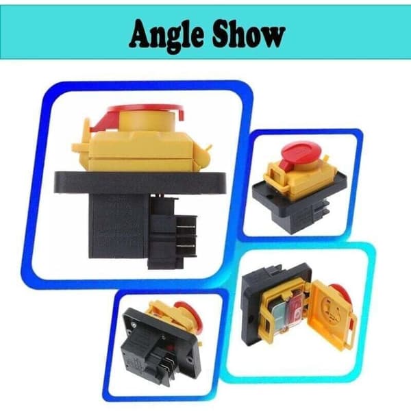 KJD12 Replacement Switch, 250V 12A, Emergency Hold Switch, IP54 Magnetic Switch, 4-Pin Waterproof and Dustproof Machine Switch