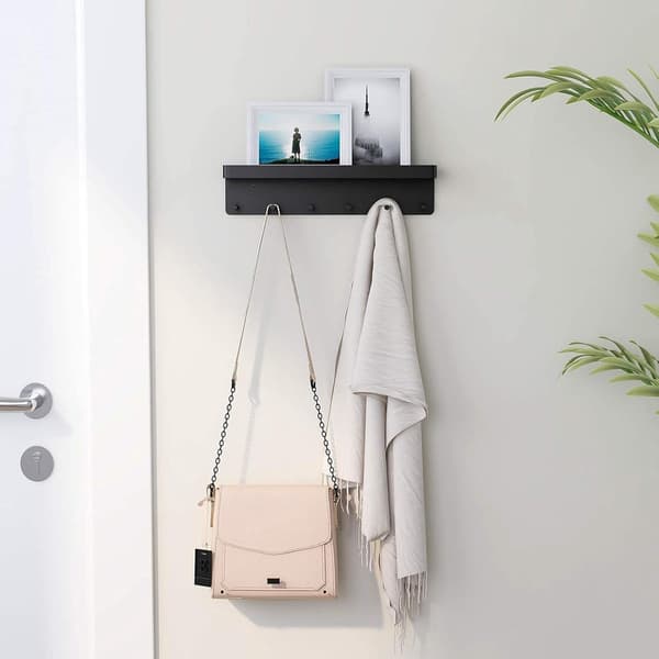 Key Holder Wall Mount - Self-Adhesive Key Holder Wall Mount - Key Box - Key Holder - With Mailbox - With 6 Key Hooks - Black