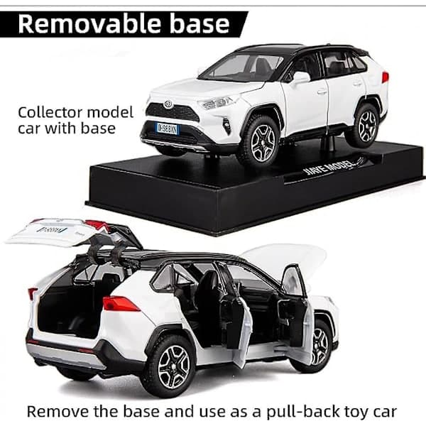 Modellbil 1/32 Rav4 Legering Støpt Samlerleketøybil Med Lys Og Lyd Leketøy Frontdør Kan Åpnes For Gutter Barn Småbarn Gave