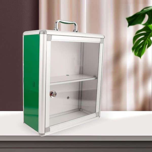 Wall-mounted first aid cabinet, large capacity medicine cabinet with door panel and acrylic material