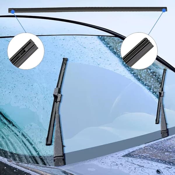 6 Pieces Rubber Wiper Blade, Rubber Replacement Blade, Universal Windshield Wiper Strips, Compatible with All Wiper Blades