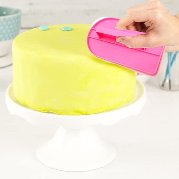 2 stk Fondant Glatteverktøy Kakedekorasjon Glatter Polerer Rosa KLB