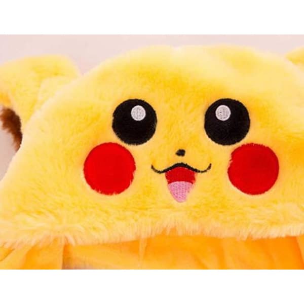 Sjov plys Pikachu-hat, ørebevægelse hop, Cosplay-kostumer