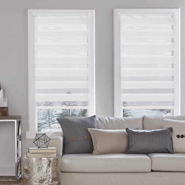 Day and Night Roller Blind, Double Fabric, Blind Without Drilling, Translucent Blackout and Privacy Protection, for Windows and Doors, Grey, 70 x 150Lcm
