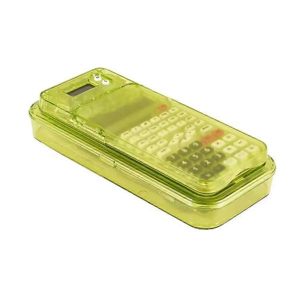 Luxmoc Multifunctional Scientific Calculator Transparent Pencil Case Time Display Scientific Function Calculator Yellow[DB] Yellow Yellow