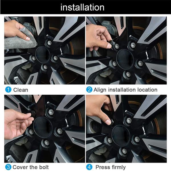 Wheel Bolt Covers, 20x Wheel Bolt Covers 17 mm, Wheel Nut Covers with Tool, un KLB