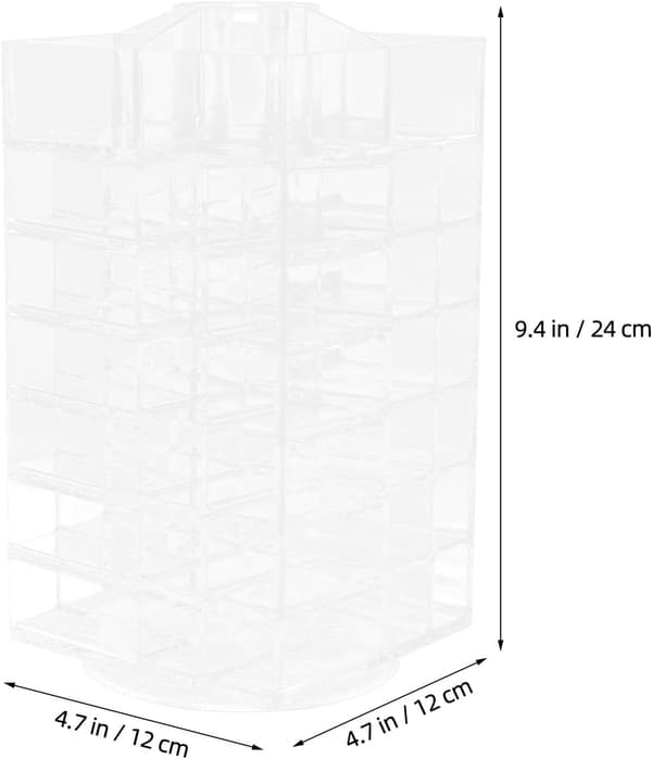 Roterende Leppestiftorganisator 53 Rom, Akryl Skrivebords Kosmetikkoppbevaring