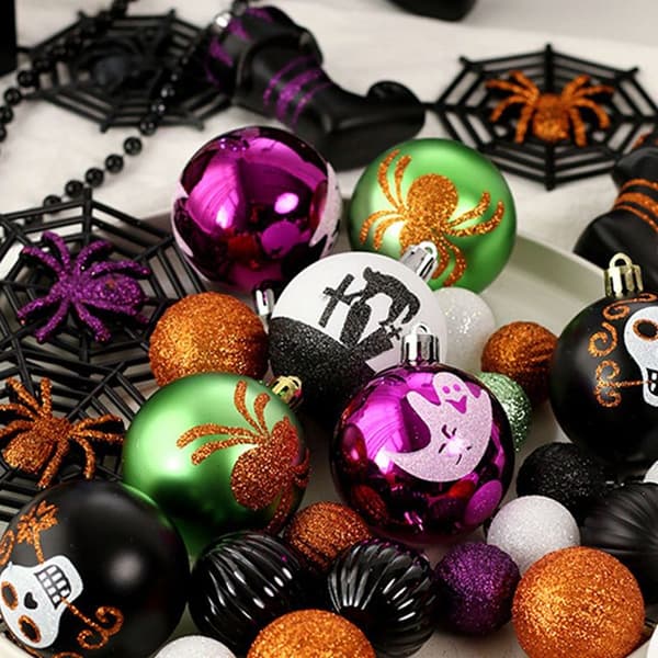 41 stk Halloween-kulepynt, Halloween-trehengende pynt, nattjul