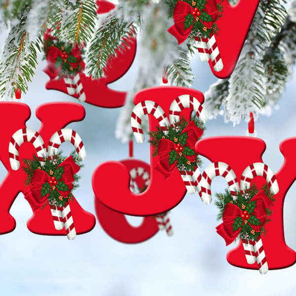 Christmas Decorations: 26 Alphabet Charms DIY Christmas Tree Ornaments Gift