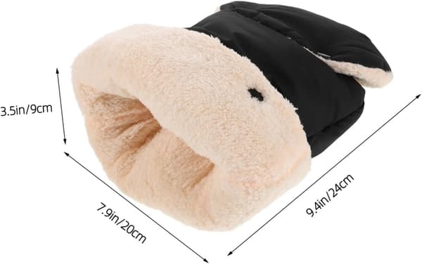 Stroller Gloves with Thick Plush Lining, Hand Warmers for Parents, Fits Black Handles