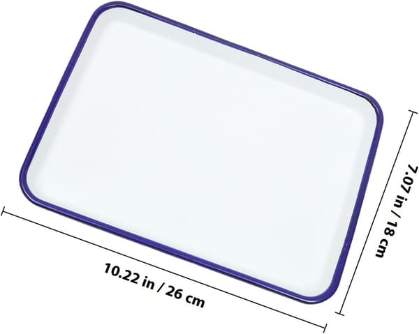 Emalj Bakplåt Rostningsform Rektangulär 27x19cm Vit Lätt att Rengöra Värmebeständig Ugnsform