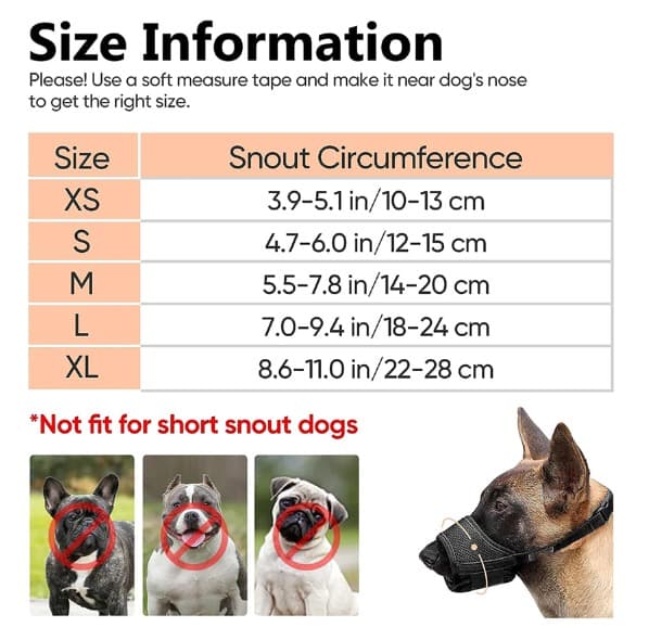 (S, Pink) Dog Muzzle Soft Adjustable Nylon Dog Muzzle, Anti-Bite