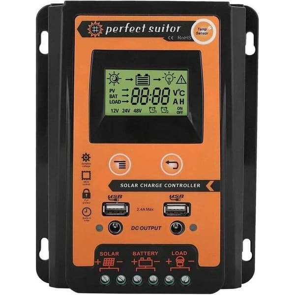 MPPT 12V/24V 30A Solarladeregulator - Dobbel LCD-skjerm
