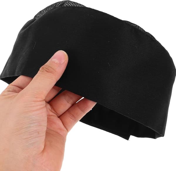 4-pack svart kockmössa för köksarbete och cateringtjänst, unisex