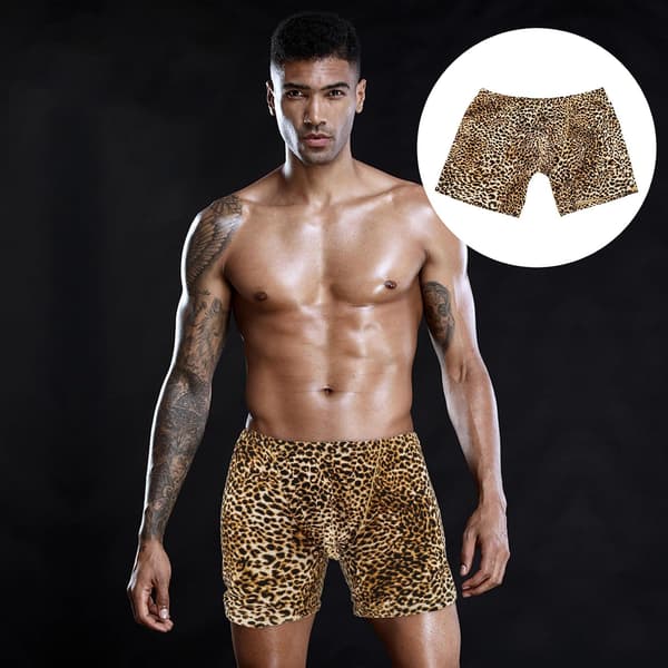 Men's Long Underwear Leopard Print Cotton Material Comfortable Fit for Daily Use Stretch Design for Active Lifestyles