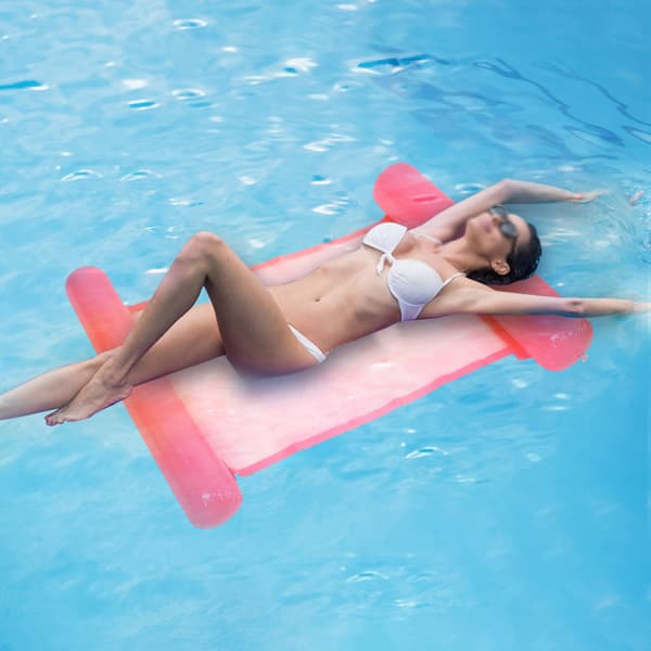 Multifunktionel oppustelig poolstol til voksne, ergonomisk vandhængekøje med store flydepuder, PVC-materiale af høj kvalitet til poolen