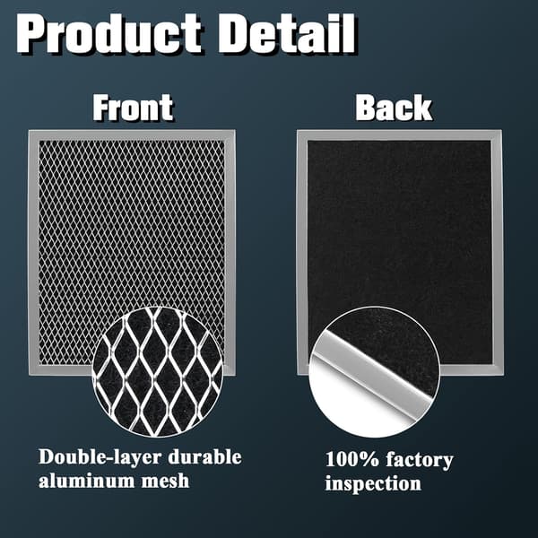 3-pak 97007696 Erstatningsfilter til B-Roan - Emhættefilter 10,5 X 8,75 til køkken - Filter til emhætte med aluminiumsnet kulkombination