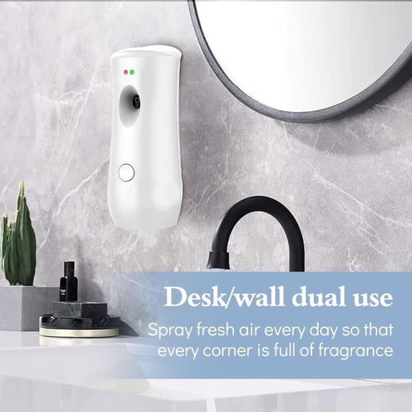Automatic Scent Dispenser, Automatic Air Freshener for Home, 3 Adjustable Modes, Battery-Powered Scent Diffuser for Bedroom