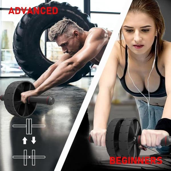 Professional Abdominal Wheel with Knee Pads, Non-Slip Surface, for Beginners and Experts, Abdominal Strengthening and Core Training