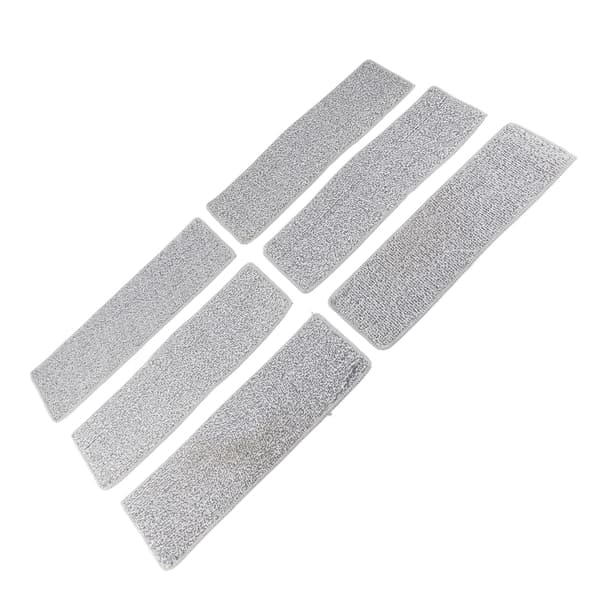 Gulvmopp for tørr og våt bruk, mikrofiber, håndfri vask, flat mopp for fliser til hjemmebruk, blå, 6 stk. puter
