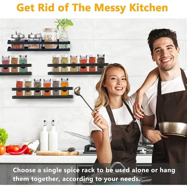 2-pack Spice Rack for Kitchen, Space-saving Spice Storage, Perfect for Storage and Organization, 40 * 12 * 5.5 cm