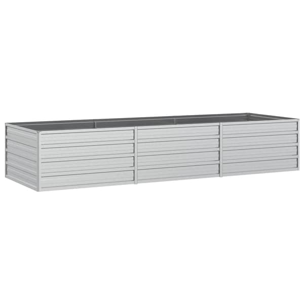 vidaXL Højbed Galvaniseret Stål 240x80x45 cm Sølv silver Silver
