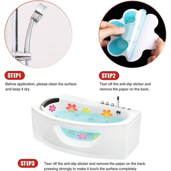 20 Non-Slip Bathtub and Shower Floor Stickers with a Premium Scraper