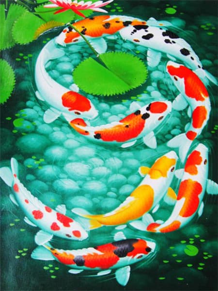 30x40cm 5D DIY Diamantmålning Full, Serie Poissons#E, DIY Diamant
