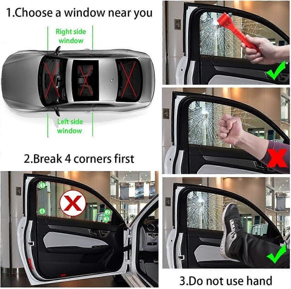 Højkvalitets, splinterny Escape Tool 2-pak til bil, Auto Emergency Safety Hammer (FMY)
