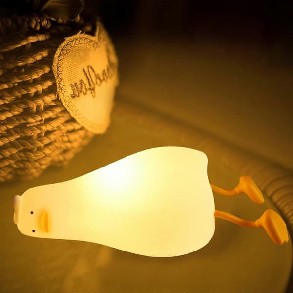 Cute Night Light for Kids, Dark Duck Sleep Lamp with Touch Sensor, Baby Silicone Night Light, Rechargeable Battery, Dimmable