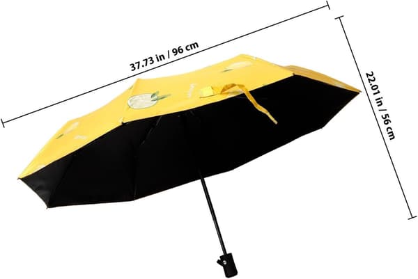 Automatic Printed Folding Sun Umbrella with Black Coating UV Protection, Compact Travel Rain and Sun Umbrella