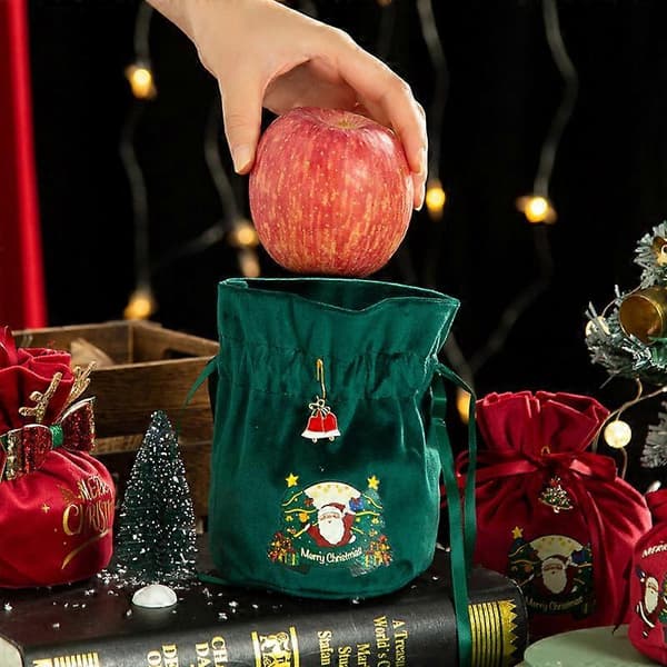 Juleplepose Julaften Julefrukt fløyelspose fløyelspose Julegave vinrød - gubbe