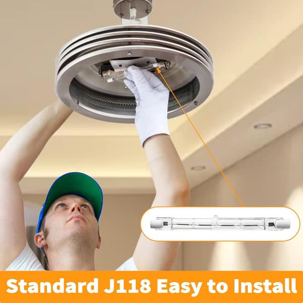 8-pack R7s Halogen Bulb, R7s 118mm 500w Halogen Bulb for Home, Workplace Lighting, Floor Lamp etc.