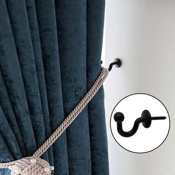 4 Pieces Metal Curtain Holdbacks Wall Mounted Curtain Tiebacks U Shaped Design
