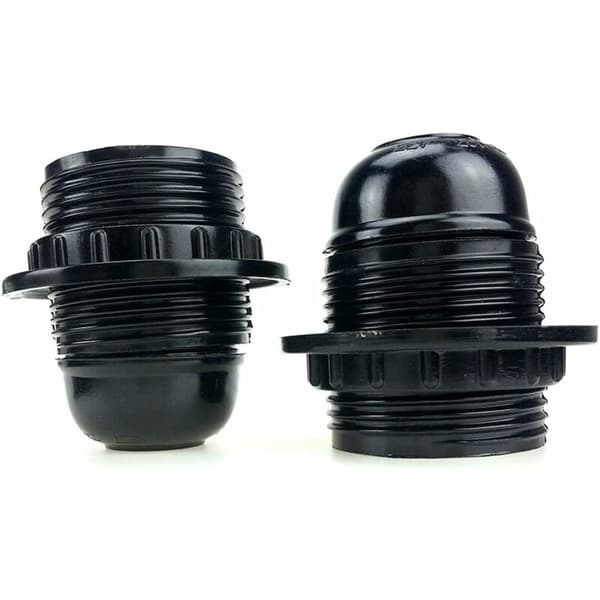 Black E27 Screw, E27 Lamp Holder, 4 Pcs E27 Socket, E27 Socket Lamp, Solid Lamp Holder, Black Socket Adapter, Lamp Holder Decoration Cafe Kitchen