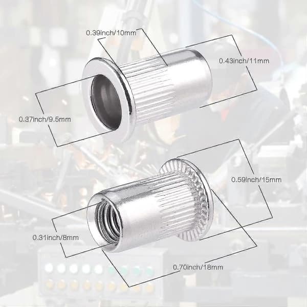 60 Pieces 304 Stainless Steel M8 Rivet Nut Flat Head Blind Nut Threaded Rivet Rivet Nut for Threaded Insert Pliers