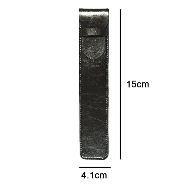 Simple Leather Pencil Case, Pen Case, Protective Case, Pencil Box, Black KLB