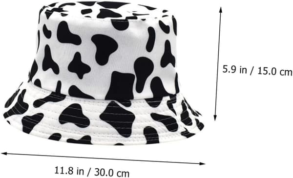 Sommer Essential Bomuld Bucket Hat Ko Print Fiskerhat til Strand Udendørsaktiviteter Hvid