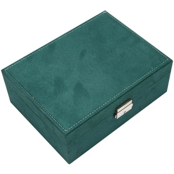 Suede Storage Box for Rings and Necklaces, Large Capacity, Cosmetic Storage