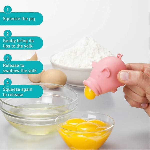Silicone Egg Separator, Separate Yolk from White, Swallow Release, Yolk Separator Egg Extractor, Kitchen Gadgets Baking Tools