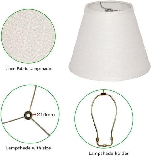 Medium lampskärm, cylindrisk tyglampskärm för bordslampor och Ste