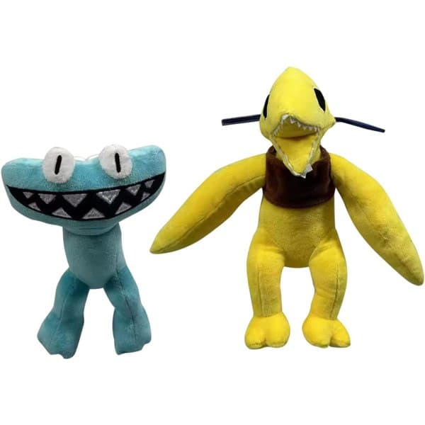 Rainbow Friends Kapittel 2 Natt Leketøy - Gul & Cyan Plysj Samleobjekt