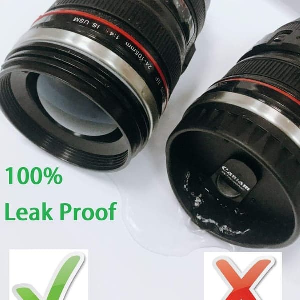 Camera Lens Coffee and Tea Cup - Creative Gift for Photographers - Stainless Steel KLB
